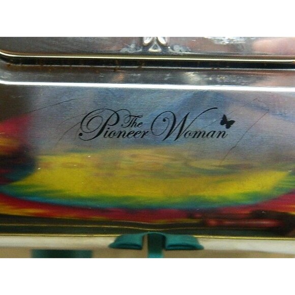 The Pioneer Woman Slice Toaster Vintage Floral Teal W/Red Flowers Tested/WORKS! - Picture 7 of 11